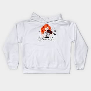 Playing Violin Kids Hoodie